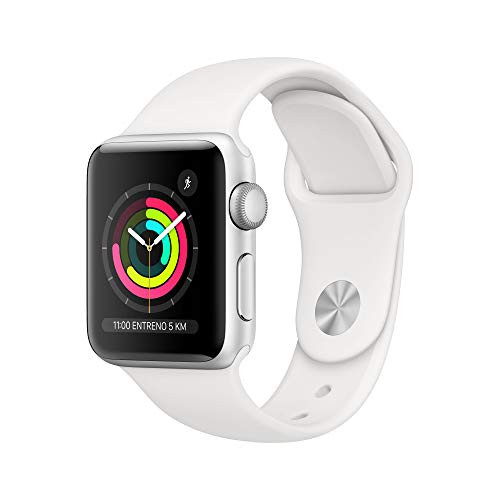 Apple Watch Series 3 (GPS, 38mm) de Aluminio en Plata con Correa Deportiva Blanco